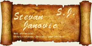 Stevan Janović vizit kartica